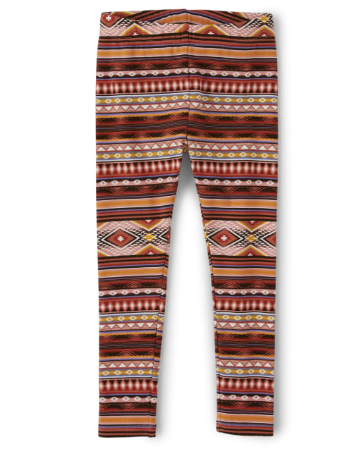 Girls Chevron Leggings - Western Skies