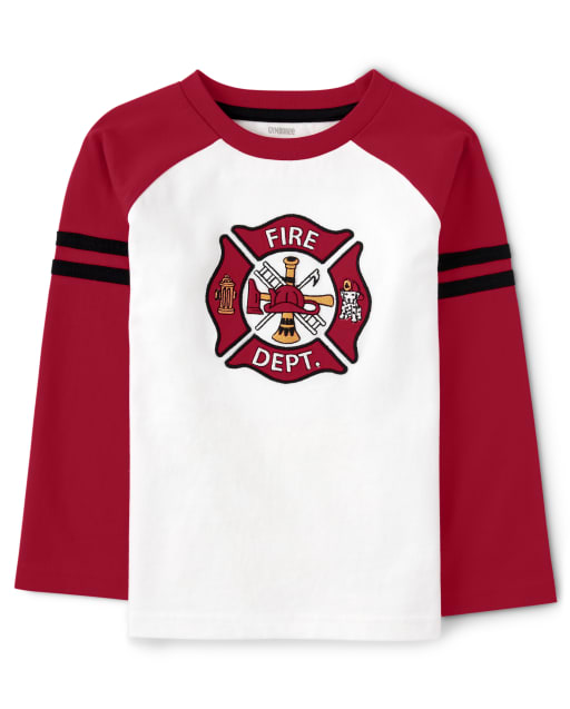 Boys Embroidered Raglan Top - Fire Chief - view 1