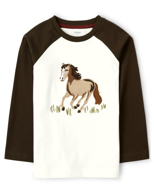 Top raglán con caballo bordado para niños - Western Skies - lbl_product_image_view_1