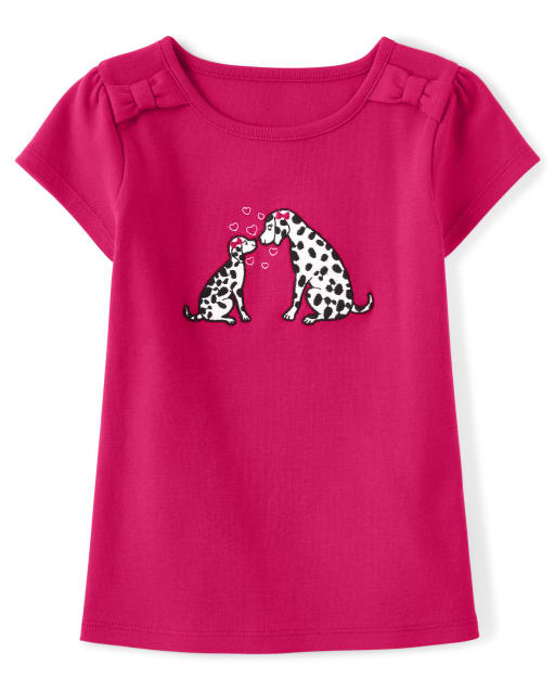Haut à nœud chiot brodé pour filles - Amis dalmatiens - lbl_product_image_view_1