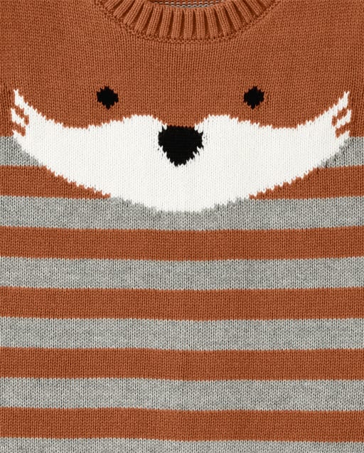 Boys Intarsia Fox Sweater - Harvest - view 2