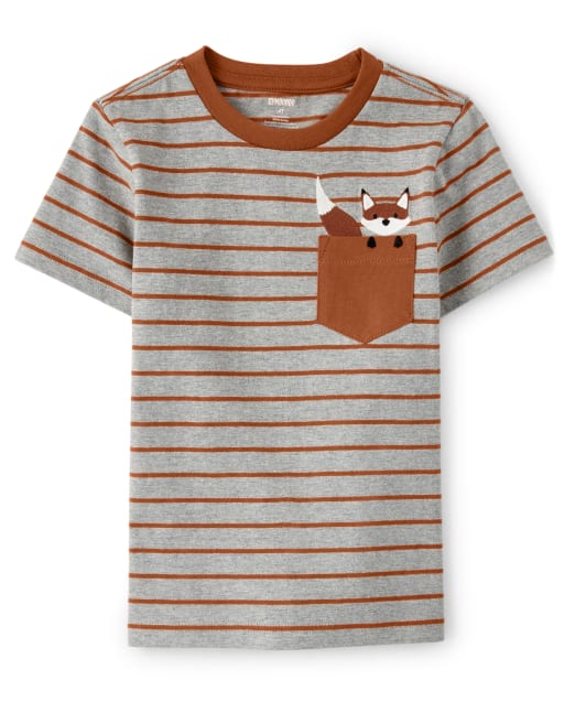 Boys Striped Pocket Top - Harvest - view 1