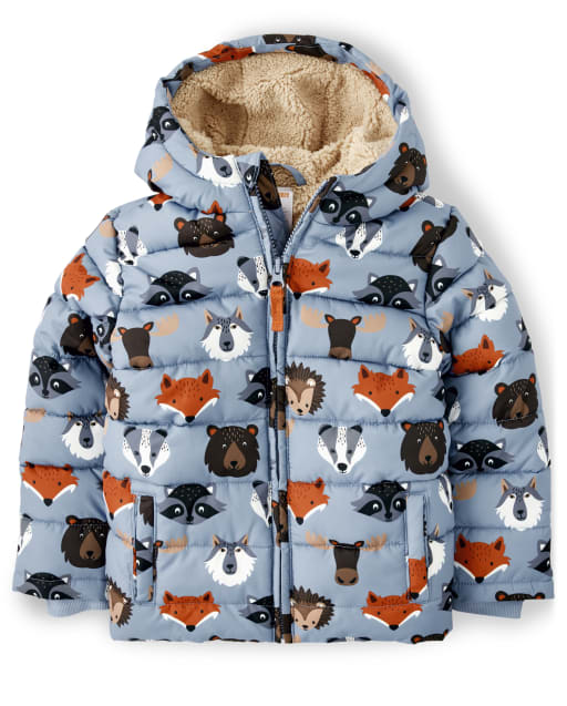 Boys Animal Puffer Jacket - Critter Campout - view 1