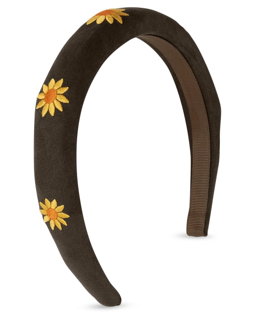 Girls Applique Sunflower Headband - Harvest - view 2