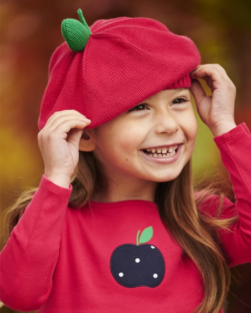 Girls Apple Beret - Teacher's Favorite - view 1