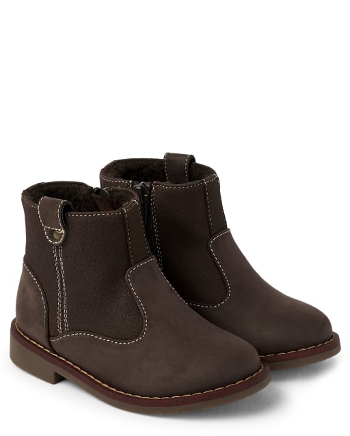 Boys Faux Leather And Suede Boots - Western Skies