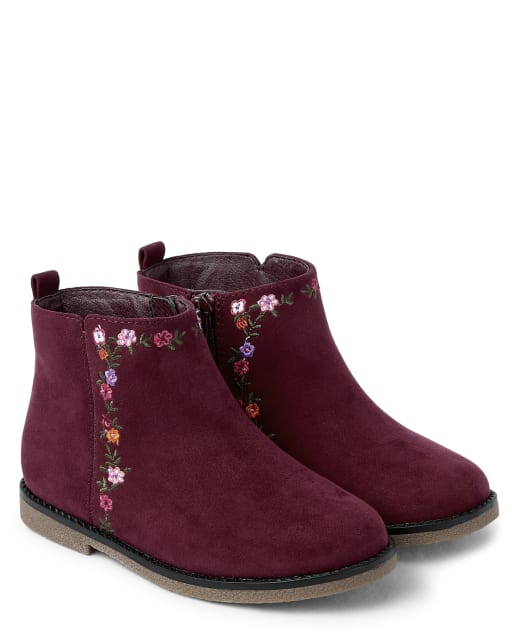Girls Embroidered Floral Booties - Tree House