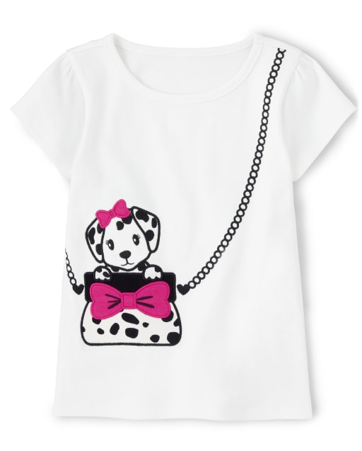 Girls Embroidered Puppy Purse Top - Dalmatian Friends - view 1