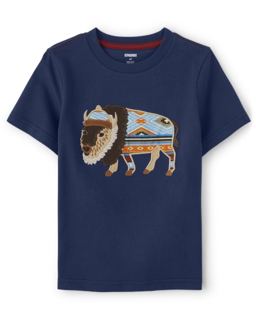 Haut Bison Brodé Garçon - Western Skies