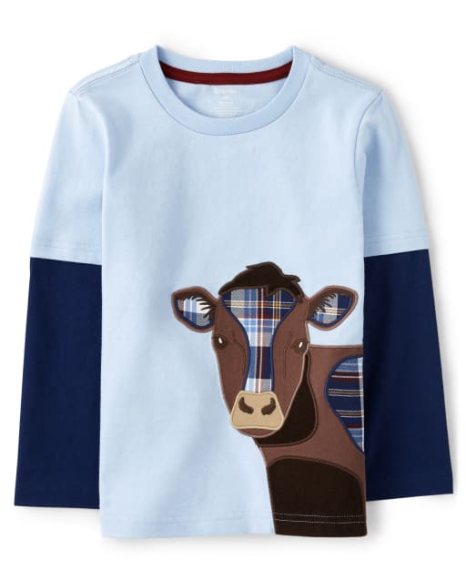 Top con capas de vaca bordada para niños - Western Skies - lbl_product_image_view_1