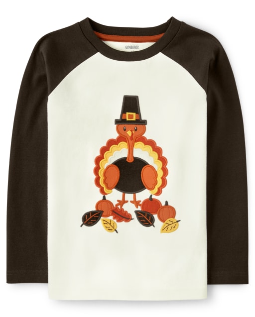 Boys Embroidered Turkey Raglan Top - Harvest - lbl_product_image_view_1