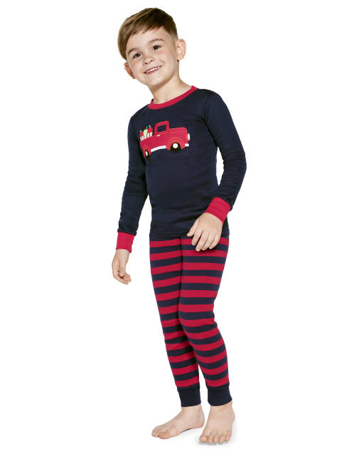 Baby And Toddler Boys Apple Truck Snug Fit Cotton Pajamas