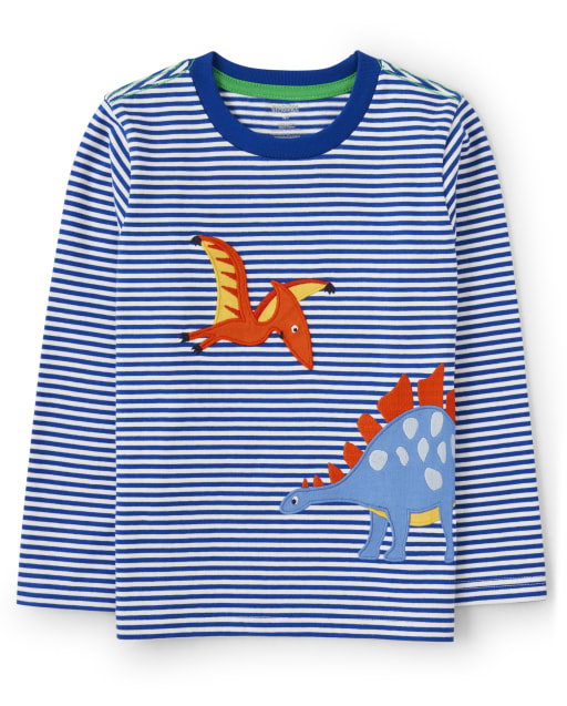 Boys Striped Top - Dino Dude