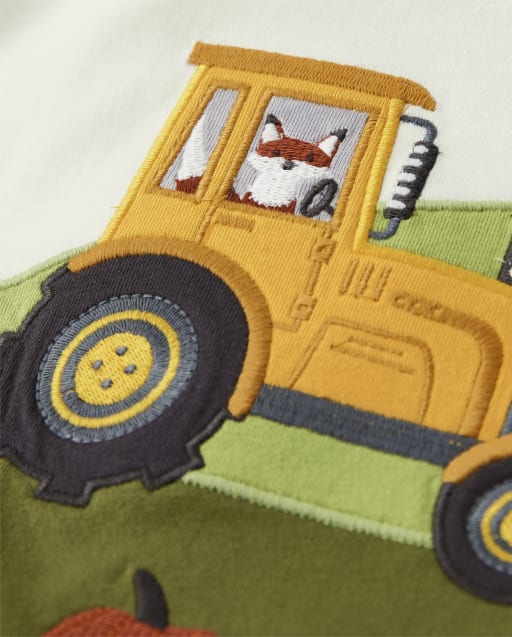 Boys Embroidered Truck Layered Top - Harvest - view 2