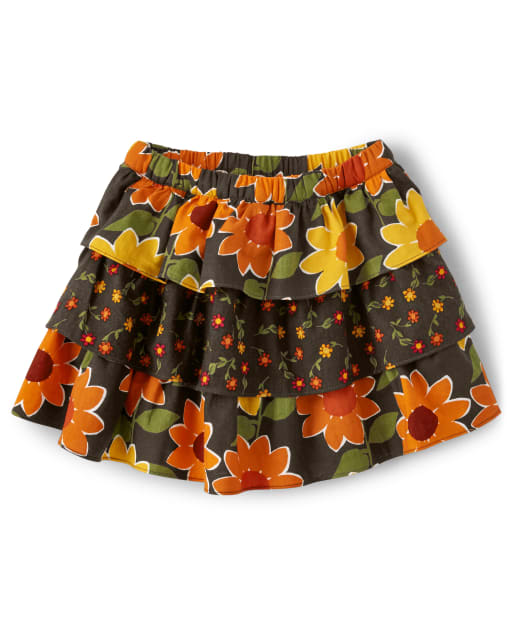 Girls Sunflower Tiered Skort - Harvest - view 1