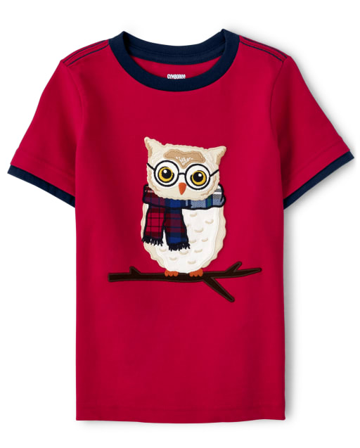 Top de búho bordado para niños - El favorito del maestro