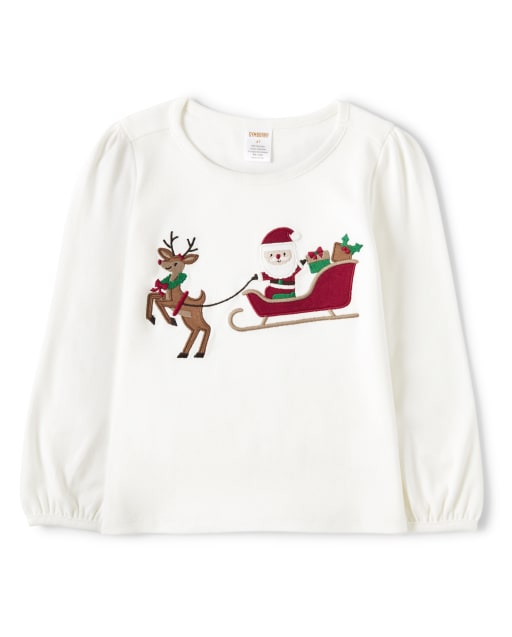 Haut de traîneau du Père Noël brodé pour filles - Ho Ho Ho - lbl_product_image_view_1