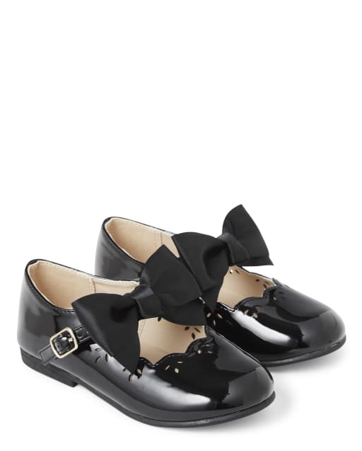 Girls Bow Ballet Flats - Family Celebrations Red