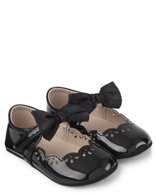 Baby Girls Bow Ballet Flats - Family Celebrations Red