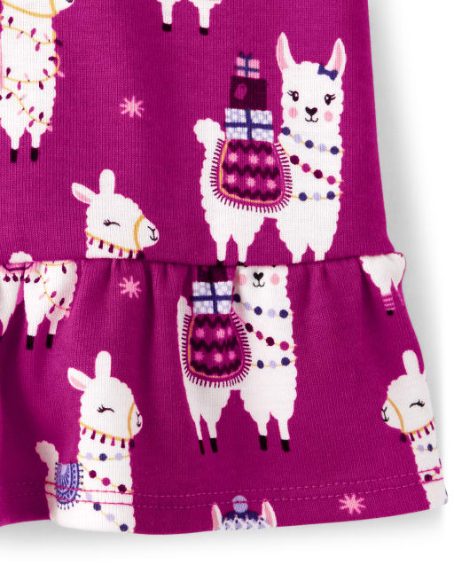 Girls Llama Peplum Top - Little Llamas - view 2