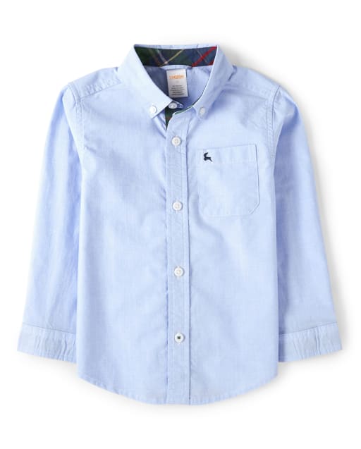 Boys Button Up Shirt - Family Celebrations Green