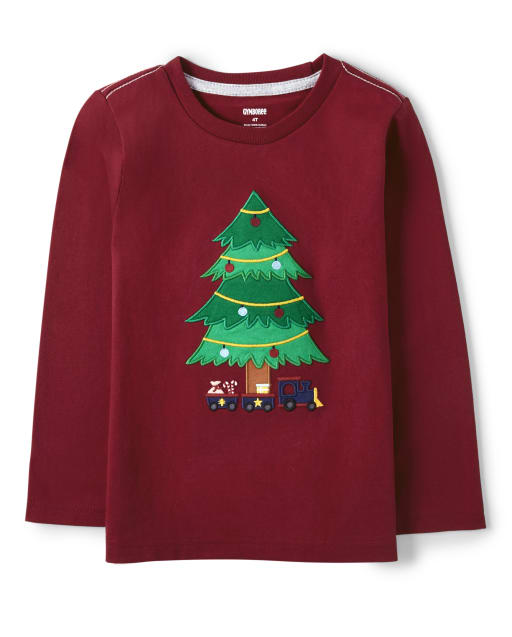 Haut de sapin de Noël brodé pour garçons - Ho Ho Ho