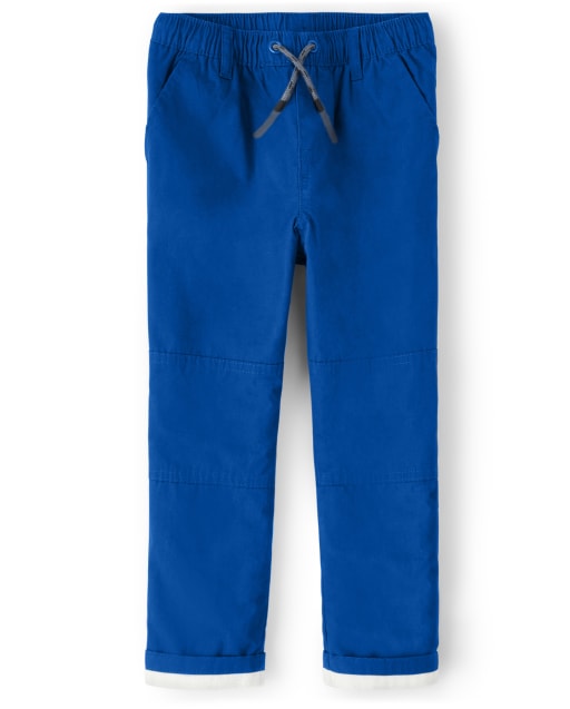 Boys Roll Up Pull On Poplin Pants - Knights and Dragons