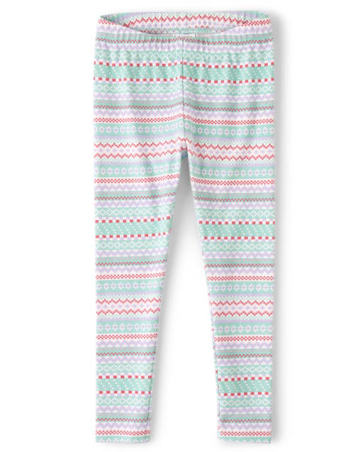 Girls Fairisle Leggings - Polar Party - view 1
