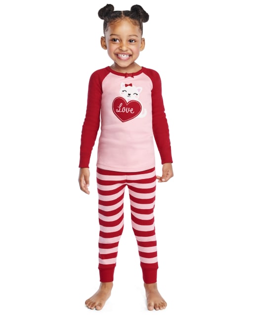 Girls Long Sleeve Valentine Cutie Cotton 2-Piece Pajamas - Gymmies