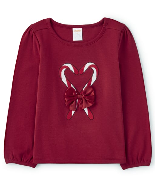 Haut en canne de bonbon brodé pour filles - Ho Ho Ho - lbl_product_image_view_1