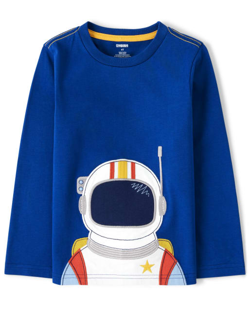 Boys Long Sleeve Embroidered Astronaut Top - Comet Club