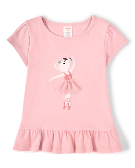Girls Embroidered Dancer Peplum Top - Prima Ballerina - view 1