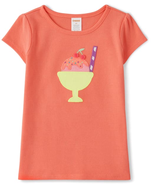 Girls Embroidered Sundae Top - Popsicle Party