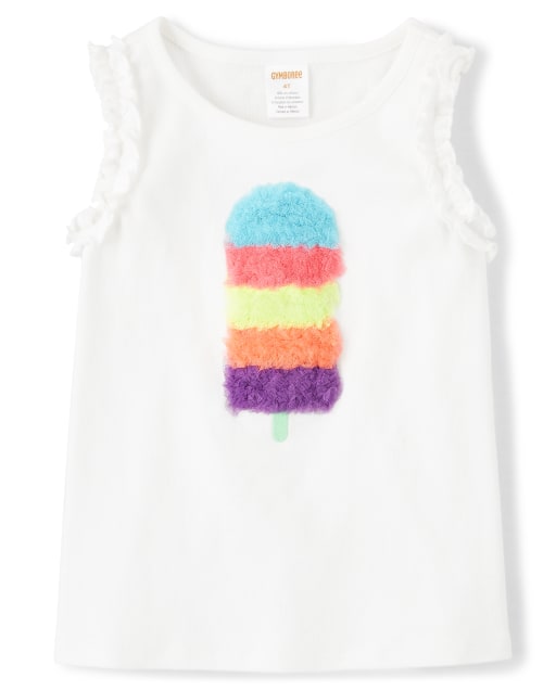 Girls Sleeveless Applique Popsicle Top - Popsicle Party