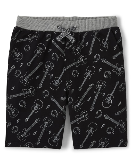Boys Guitar Pull On Shorts - Rock Academy