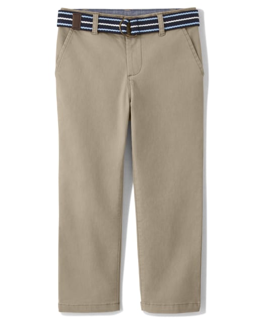 Boys Belted Woven Chino Pants - Spring Celebrations