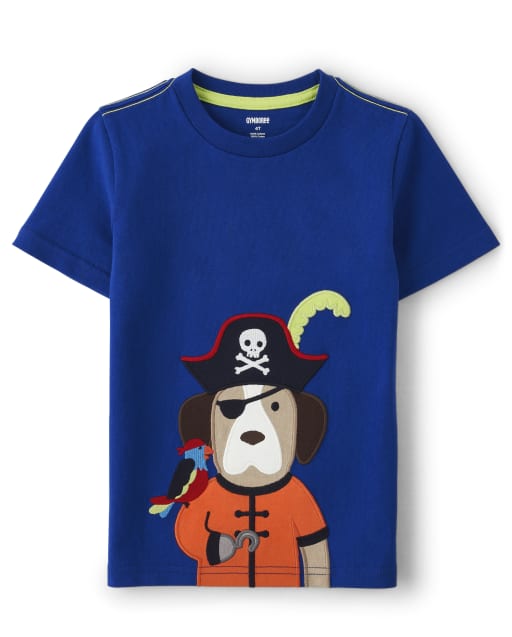 Boys Embroidered Dog Top - Aye Aye Matey - view 1
