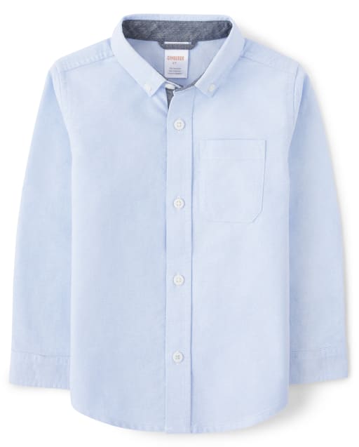 Boys Long Sleeve Oxford Button Up Shirt - Spring Celebrations