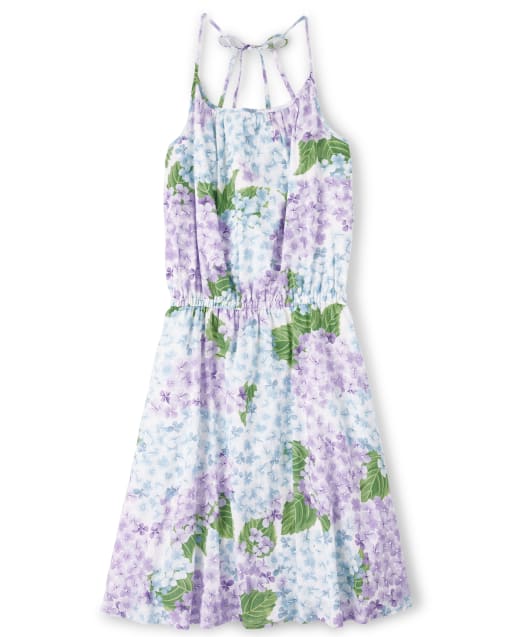 Womens Mommy And Me Sleeveless Hydrangea Print Woven Dress - Spring Blooms