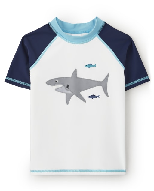 Boys Short Sleeve Shark Rashguard - Splish-Splash