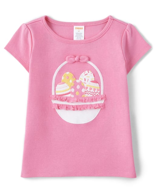 Girls Embroidered Easter Basket Top - Spring Celebrations - view 1