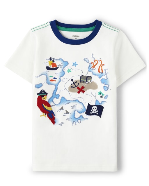 Top con mapa del tesoro bordado para niños - Aye Aye Matey