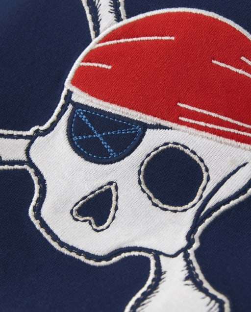 Boys Embroidered Skull Top - Aye Aye Matey - view 2
