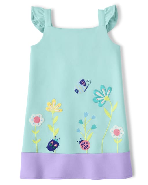 Girls Embroidered Garden Shift Dress - Backyard Explorer