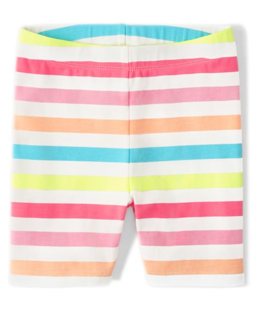 Girls Striped Bike Shorts - Popsicle Party