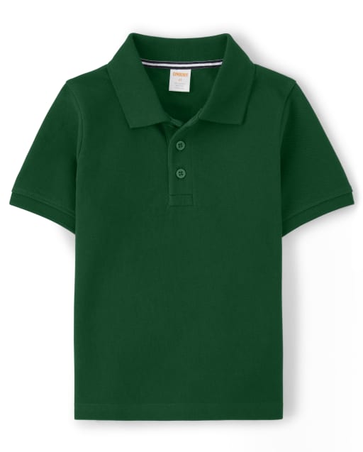 Boys Short Sleeve Polo Shirt with Stain Resistance - Uniform