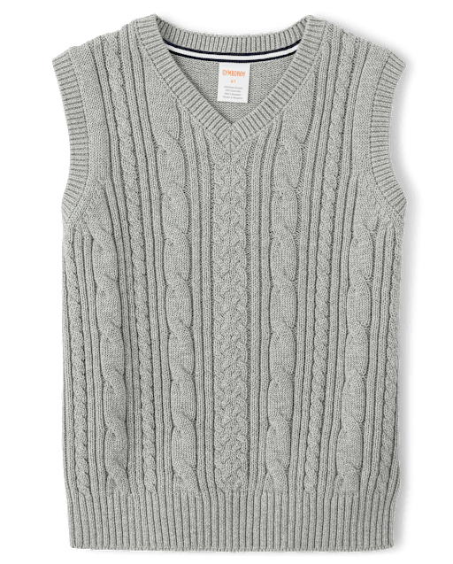 Boys Cable Knit Sweater Vest - Uniform