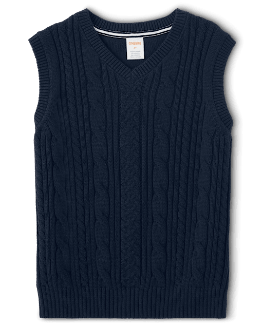 Boys Cable Knit Sweater Vest - Uniform