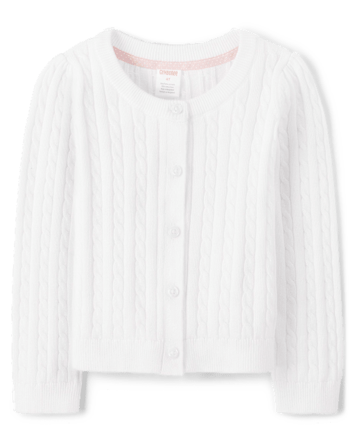 Girls Cable Knit Cardigan - Uniform