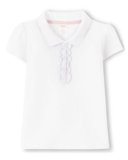 Girls Stain-Resistant Ruffle Polo - Uniform